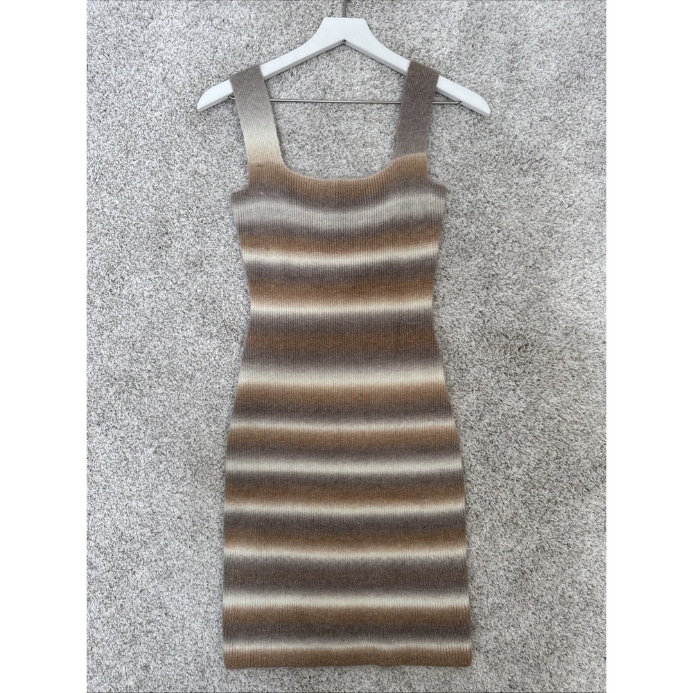 Miou Muse Striped Wool Blend Tank Dress -‎ SMALL